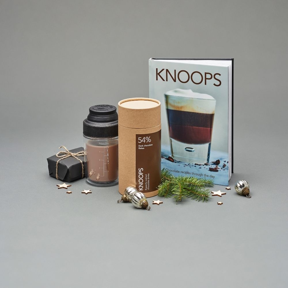 Book, shaker and hot chocolate flakes gift set