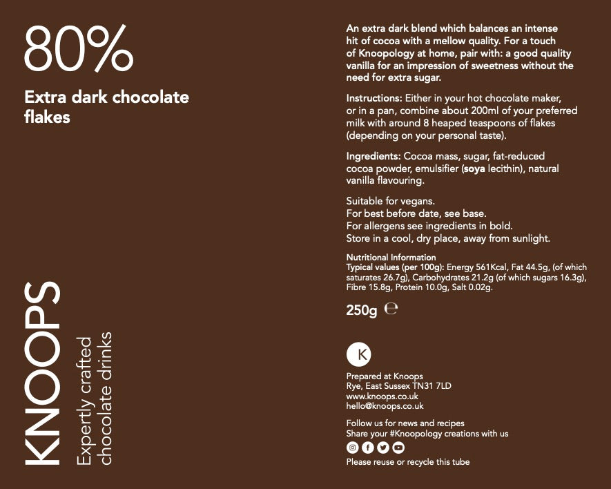 Extra dark hot chocolate flakes | 80% | Blend